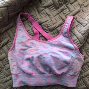 Pink/Purple Multicolored Sports Bra